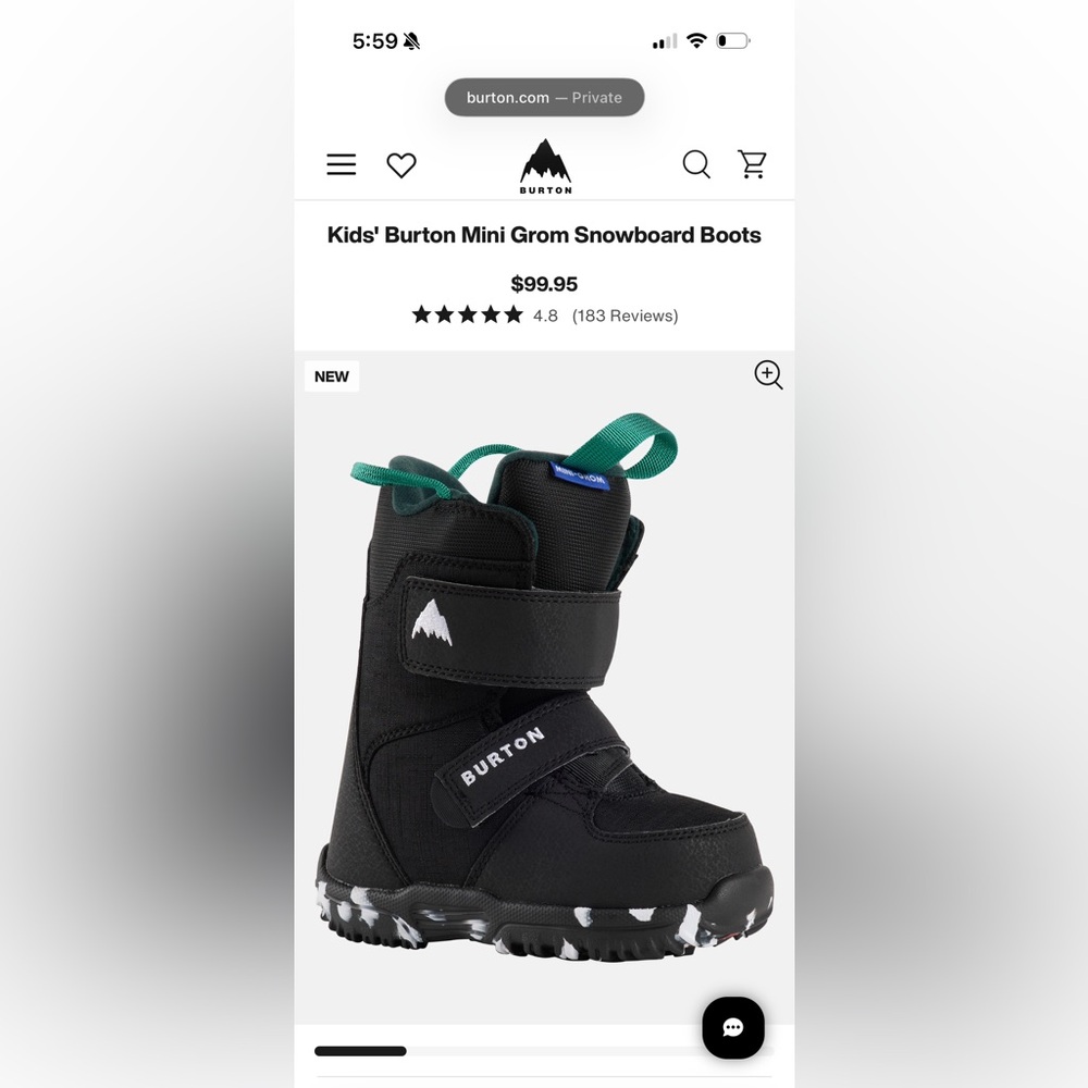 Burton Kids' Mini Grom Boots - Black and Green